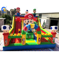 Großhandel Outdoor Super Mario Hüpfburg Aufblasbare Hüpfburg Cartoon Mario Doppelrutsche Aufblasbare Rutschen für Kinder