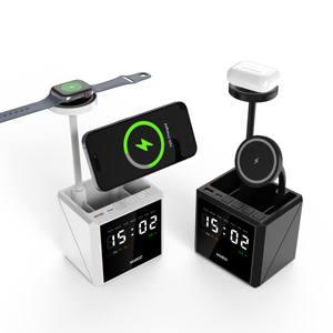 Chargeur sans fil 3 en 1 15w Charge rapide avec support <span class=keywords><strong>de</strong></span> téléphone <span class=keywords><strong>Mag</strong></span> Support mobile Montre Support pour écouteurs Lampe <span class=keywords><strong>de</strong></span> bureau - Product Image 3