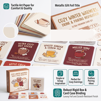 Jeu de cartes personnalisées OEM de 32 cartes pour l'association des boissons hivernales, cartes d'inspiration pour recettes de boissons chaudes en gros avec boîte rigide