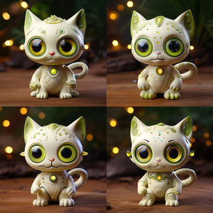 Cartoon Cat Monster Figurine <b>Plastic</b> Fantasy Sci-Fi Toy Collectible <b>Mini</b> <b>Doll</b> Decor - Product Image 5