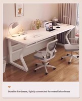 Bureau d'ordinateur en bois écologique avec tiroir de rangement, design minimaliste pour bureau à domicile, étude, petit appartement, chambre, jeux et travail