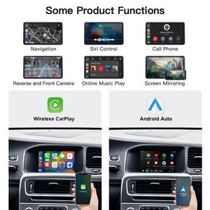 CARABC CarPlay sans fil Android Auto pour Volvo V60 Écran d'origine 7 pouces avec petit logo globe 2015-2018 Mirror Link AirPlay - Product Image 3