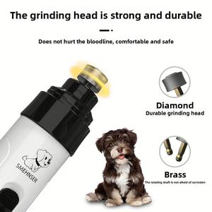 Lime à ongles électrique rechargeable pour chiens et chats avec LED, faible bruit et faibles vibrations – Kit complet - Product Image 2
