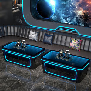Barra personalizada de lujo de alta calidad, mesa Led, salón de club nocturno comercial, logotipo de vidrio templado, mesa iluminada de acero inoxidable - Product Image 2