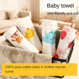 Cara <span class=keywords><strong>de</strong></span> bebé 100% algodón Ultra suave <span class=keywords><strong>de</strong></span> secado rápido usable patrón <span class=keywords><strong>de</strong></span> dibujos animados Toalla <span class=keywords><strong>de</strong></span> baño cuadrada para el cuidado del bebé uso en el hogar - Product Image 6