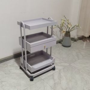 Chariot de luxe léger haut de gamme Z pour salon de beauté, chariot de gestion des soins cutanés avec étagère de rangement en bois, chariot à outils en métal et plastique - Product Image 6