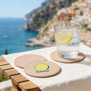 Sous-verre promotionnel en cuir PU personnalisé, sous-verre en PU pour bière, vente en gros de sous-verres en cuir PU - Product Image 2