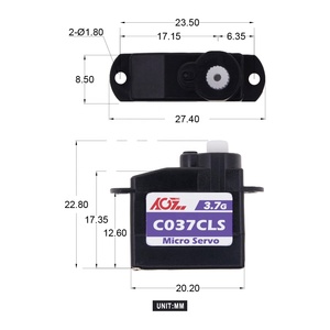 AGFRC C037CLS 0,55 kg 0,06 sec Réponse rapide Moteur sans noyau 3,7 g <span class=keywords><strong>Micro</strong></span> servo <span class=keywords><strong>RC</strong></span> pour petits modèles <span class=keywords><strong>RC</strong></span> - Product Image 5
