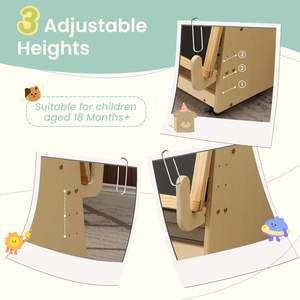 Caballete de Arte para Niños, Caballete Infantil <span class=keywords><strong>con</strong></span> <span class=keywords><strong>Ruedas</strong></span>, Pizarra Magnética de Madera, Caballete Móvil para Niños <span class=keywords><strong>con</strong></span> Almacenamiento, Tablero de Dibujo Vertical - Product Image 3