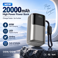 Centrale Électrique Portable OEM/ODM Haute Capacité avec Câble Intégré, Charge Rapide PD 65W et Écran LCD Numérique – Vente en Gros