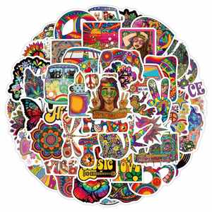 Pegatinas de Graffiti con Personalidad Hippie para Maletas, Cuadernos, Monopatines y Coches, Venta al por Mayor - Product Image 1