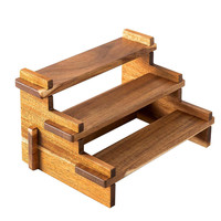 Étagère à Épices à Plusieurs Niveaux en Bois d'Acacia pour Armoire de Cuisine et Garde-Manger, Organisateur de Bouteilles de Parfum et d'Assaisonnements