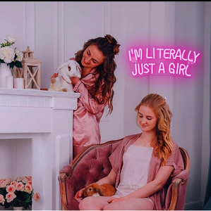 Panneau néon « I'M Literally Just a Girl » en rose, panneau LED néon pour décoration murale - Product Image 4