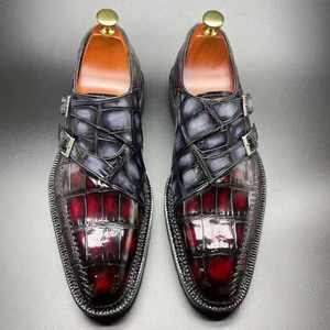 รองเท้าเดรสผู้ชาย <span class=keywords><strong>Goodyear</strong></span> รุ่นหรูหรา ไซส์ใหญ่ หนังจระเข้แท้ รองเท้าทางการคุณภาพสูงสำหรับผู้ชาย รองเท้าทำงานสำหรับผู้ชาย - Product Image 1