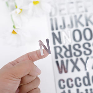Autocollants en vinyle en gros, alphabet anglais or, argent, blanc, cadeaux promotionnels, décoration DIY pour carnet, imperméables - Product Image 2