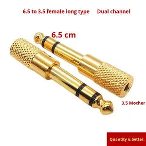 Adattatore Audio Placcato Oro da 6,5 a 3,5 mm Femmina a Maschio per Microfono e Cuffie con Contatti in Rame per Chitarra - Product Image 6