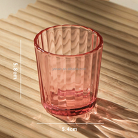 Bocaux à bougies en verre coloré côtelé, petits porte-bougies chauffe-plat, contenants en verre vides pour décoration de mariage, de maison, de table et aromathérapie