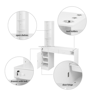 Salon gương trạm tạo kiểu kệ trạm làm đẹp tóc Spa thiết bị Salon cắt tóc trạm có 3 ngăn kéo, 1 tủ - Product Image 6