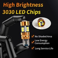 1 Paire de Lampes LED T10 12V pour Voiture, Clignotants Orange Ambre, Feux de Positionnement, Feux de Ville, Ampoule LED T10 168 194 2825 W5W 19 SMD