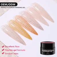 Ensemble de vernis à ongles en gel UV LED français à paillettes hautement pigmentées avec formule non toxique sans HEMA, pot de 15 ml pour une utilisation professionnelle en DIY