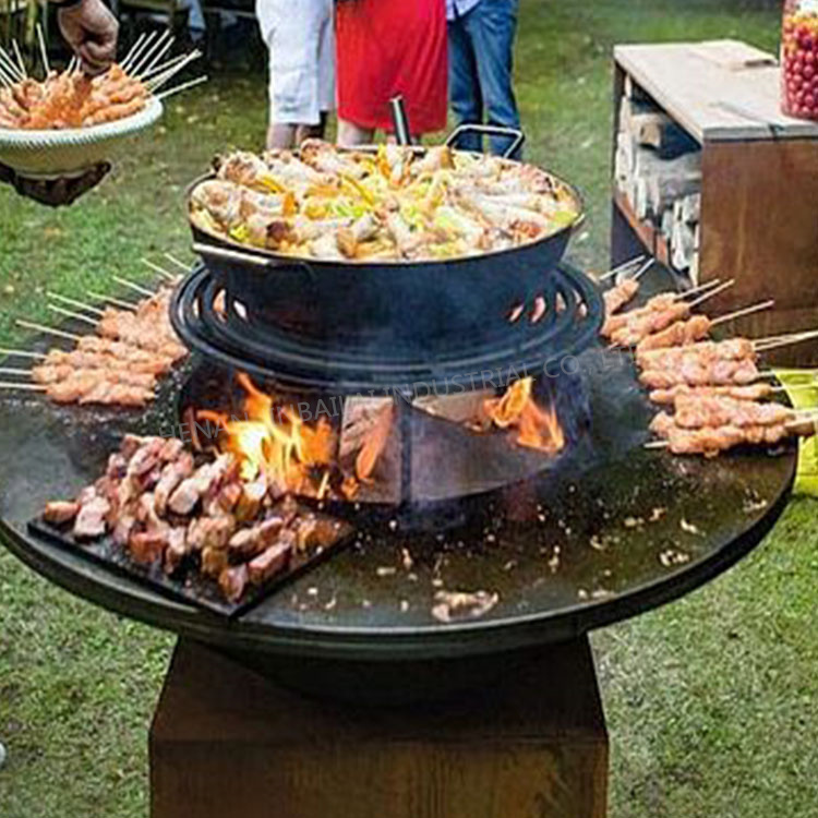 bbq grill corten round fire pit bowl bbq grill corten