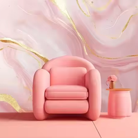 Papier peint 3D rose et or, décoration murale de salon de mariée, marbre doré, murale rose pour chambre à coucher, salon de beauté