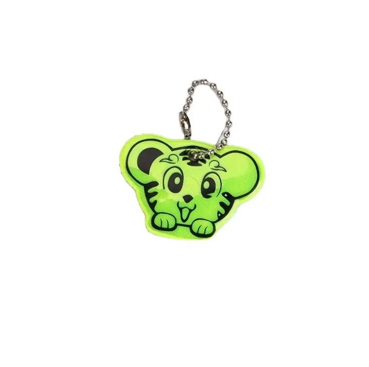 Ours de mode porte-clés en pvc souple double face porte-clés réfléchissant pendentifs pendentif réfléchissant étanche