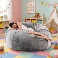 Fauteuil pouf géant en fausse fourrure de lapin de 120 cm, grand canapé paresseux, housse lavable en peluche douce, mobilier de salon et chambre à coucher