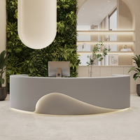 Comptoir de réception moderne et simple en MDF personnalisable pour salon de beauté, magasin de vêtements, caisse, salle de danse, arche de photographie de mariage