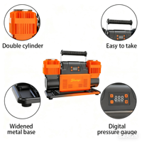 300L/MIN Heavy Duty Plastic Air Compressor Tire Inflator Dual Cylinder 12V DC Fast Pump Portable 4x4 Trucks Off-Road Vehicles