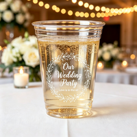Gobelets jetables en plastique PET biodégradable de qualité alimentaire UE, givrés, en forme de U, transparents, pour boissons froides, jus, soda, pour fêtes et événements.