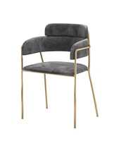 Canapé en velours moderne et combinaison table et chaises en acier inoxydable pour restaurants et hôtels commerciaux