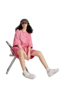 Women's Custom Streetwear T-Shirts Knitted 100% Cotton Washed Gradient Colors Breathable Soft Anti-Shrink - Product Image 4