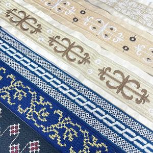 Foshan makinesi nakış fabrika özel Middle De Broderie kumaş orta doğu afrika giyim Bazin nakış için Demin yamalar - Product Image 3
