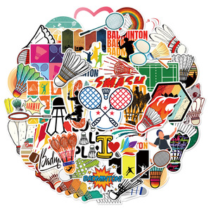 50 pezzi adesivi con Logo sportivo da Badminton per decorazioni per bottiglie adesivo per <span class=keywords><strong>palestra</strong></span> - Product Image 2