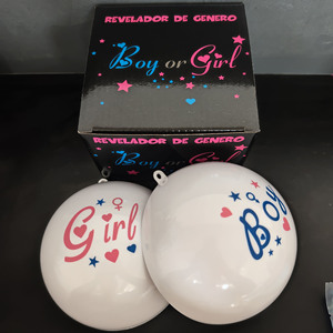 Ballon surprise de révélation du sexe de bébé, 12 cm, nouveau produit en vente, bleu ou rose, avec confettis, pour <span class=keywords><strong>la</strong></span> décoration de fête de <span class=keywords><strong>naissance</strong></span> - Product Image 1