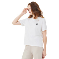 T-shirt en fibre de bambou Sorona, technologie rafraîchissante pour l'été, toucher doux, broderie premium, respirant, manches courtes, t-shirt basique polyvalent