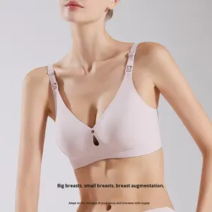 Soutien-gorge de maternité <span class=keywords><strong>grande</strong></span> <span class=keywords><strong>taille</strong></span> anti-affaissement fin sans armatures coupe ajustée en spandex/nylon pour l'été - Product Image 2