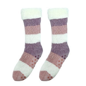 Delle ragazze delle signore Ha Lavorato A Maglia di Inverno Caldo <span class=keywords><strong>pile</strong></span> Foderato Piano Casa <span class=keywords><strong>Calze</strong></span> spesse <span class=keywords><strong>Calze</strong></span> Slipper <span class=keywords><strong>Con</strong></span> Anti-Grip antiscivolo - Product Image 2