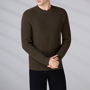 Suéter de Punto Personalizado con Cuello Redondo, Fabricante de Prendas de Punto BSCI, Suéter Informal de Invierno para Hombre, Tejido con Lana Merino Pura - Product Image 3