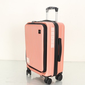 Ensemble de bagages 20 pouces à ouverture frontale, trois pièces avec serrure pour les voyages de loisirs, 4 roues, fermeture éclair, unisexe, couleur unie - Product Image 2