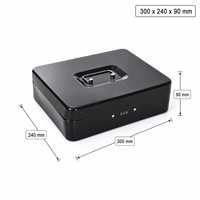 Caja de Seguridad Portátil con Cerradura de Combinación, Caja de Almacenamiento de Dinero de Hierro con Bandeja Extraíble para Monedas, para el Hogar, Tienda, Comercio Minorista
