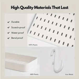 Kit de panneau perforé mural DIY, organisateur de rangement de <span class=keywords><strong>garage</strong></span>, panneau perforé et accessoires, montage mural modulaire pour organisateur mural - Product Image 3