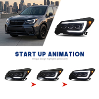 Phares LED HCMOTIONZ USA en stock pour Subaru Forester 2013-2018 avec réflecteur ambre clair et clignotants séquentiels DRL, faisceau requis pour 17-18