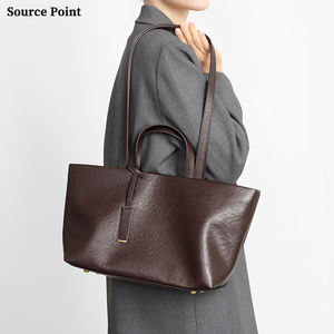 Chất lượng cao phụ nữ da chính hãng Vai Tote túi với gia cố cơ sở chân nách túi xách - Product Image 5