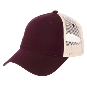 Burgundy Mesh Trucker <b>Cap</b> 6-Panel Adjustable Unisex Casual Hat Spring <b>Summer</b> Solid Color Adult Baseball <b>Cap</b> - Product Image 1