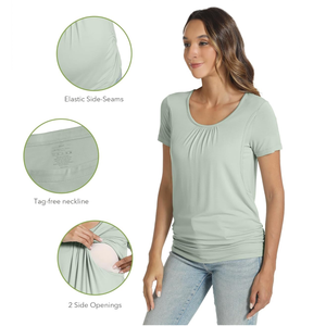 <span class=keywords><strong>Camisas</strong></span> <span class=keywords><strong>de</strong></span> maternidad personalizadas para mujer, camisetas <span class=keywords><strong>de</strong></span> <span class=keywords><strong>lactancia</strong></span> <span class=keywords><strong>de</strong></span> manga corta para amamantar, ropa <span class=keywords><strong>de</strong></span> doble capa, camisa informal - Product Image 3