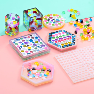 INTODIY – moule en Silicone, sous-verre créatif fait maison, bouteille de <span class=keywords><strong>Collage</strong></span> à pois, mosaïque de particules, moule en résine - Product Image 3