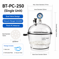 Étuvette sous vide en plastique pour laboratoire avec manomètre pour le stockage d'échantillons sensibles à l'humidité
