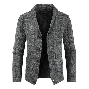 Moda Casual de talla grande de gran tamaño de punto con cuello en V suelto grueso suéter chaqueta cárdigan suéter de los hombres - Product Image 2
